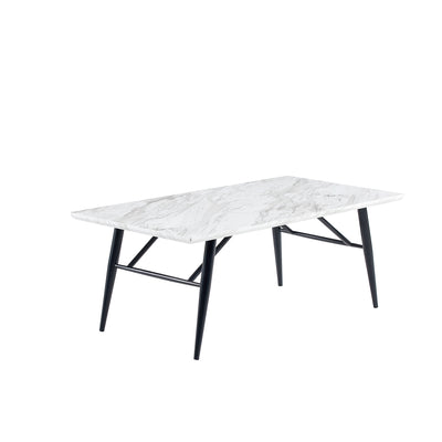 Micah Coffee Table in White Faux Marble