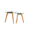 Olav Round Nesting End Tables in Glass & White Oak