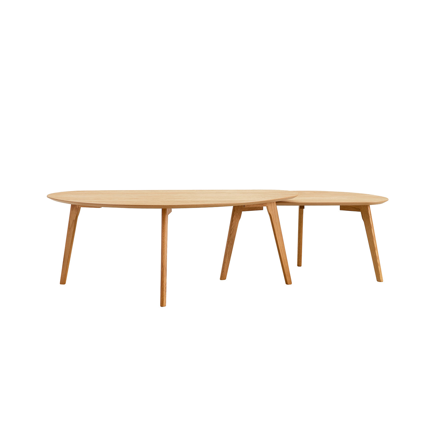 Freya Kidney-shaped Nesting Cocktail Tables in White Oak