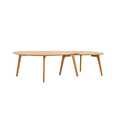 Freya Kidney-shaped Nesting Cocktail Tables in White Oak