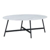 Bianca Oval Coffee Table in White Faux Marble