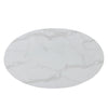 Bianca Oval Coffee Table in White Faux Marble