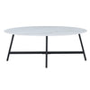 Bianca Oval Coffee Table in White Faux Marble