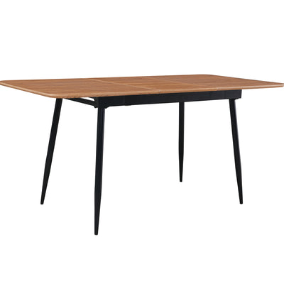 Magnus Extendable Dining Table in Wood Veneer & Metal Legs