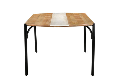 Lunas Dining Table in Mango Wood & White Marble