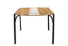 Lunas Dining Table in Mango Wood & White Marble