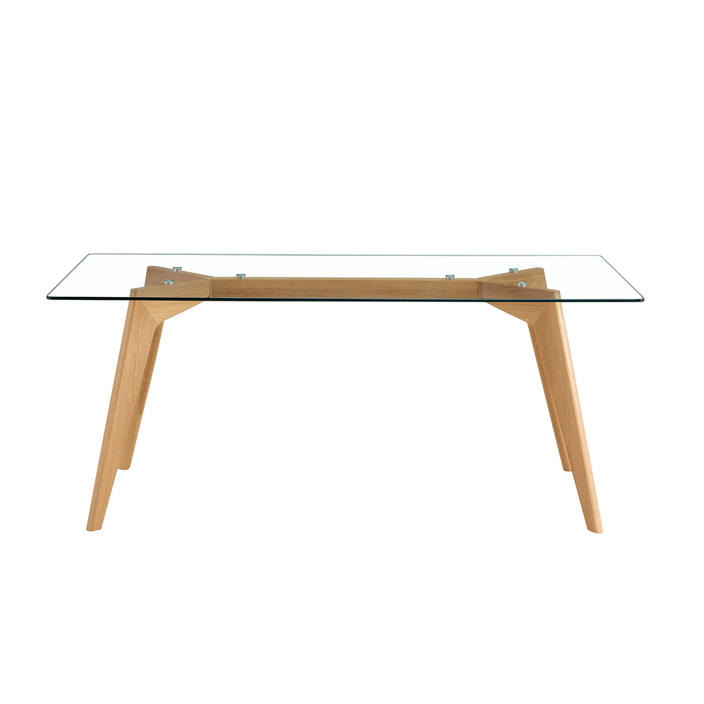 Olav 6-Person Rectangular Dining Table in Glass & White Oak