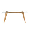 Olav 6-Person Rectangular Dining Table in Glass & White Oak