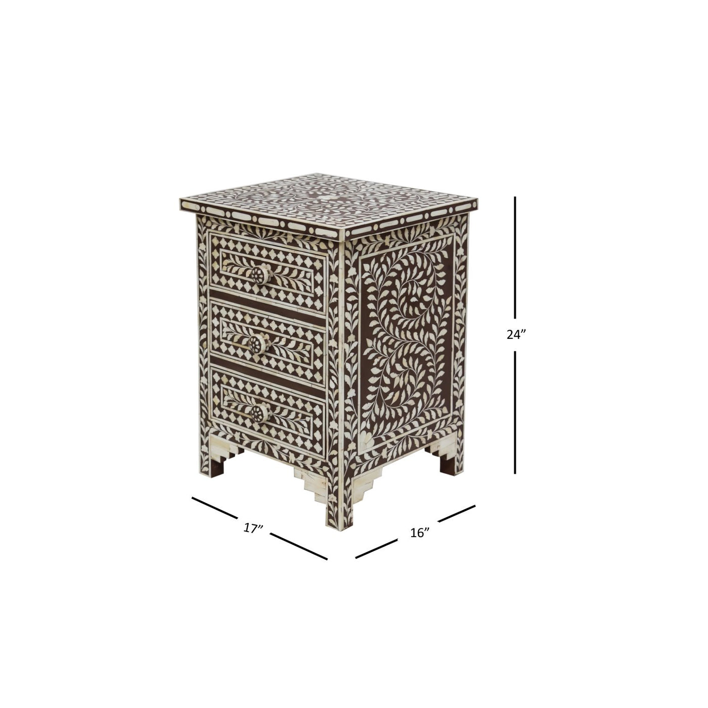 Aida 3-Drawer Nightstand