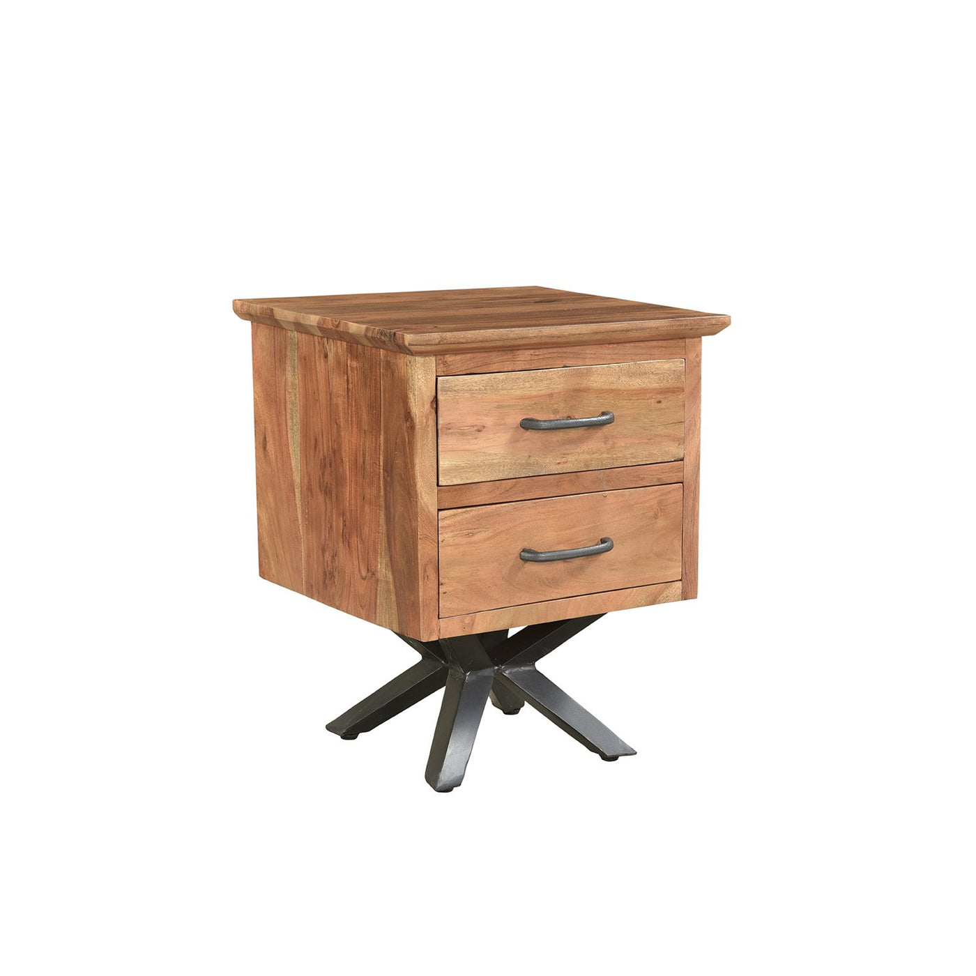 Bois et Cuir's Streamline Series Nightstand in Dark Brown Finish