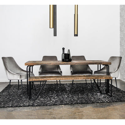 Casual Modern 6-Seat Dining Table in Multi-tone Natural Finish